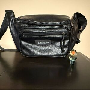 NEW Black Leather Bumbag Crossbody